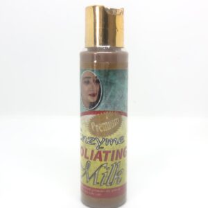 Image showing a slim bottle of a product; Exfoliating Milk.