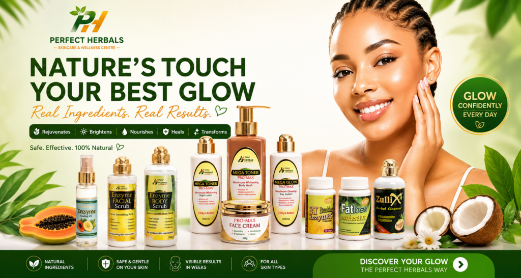 Homepage cover image showing luxury products and elegant light skinned woman smilling